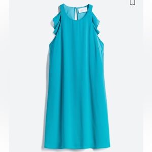 French Grey Ruffle Back Detail Dress